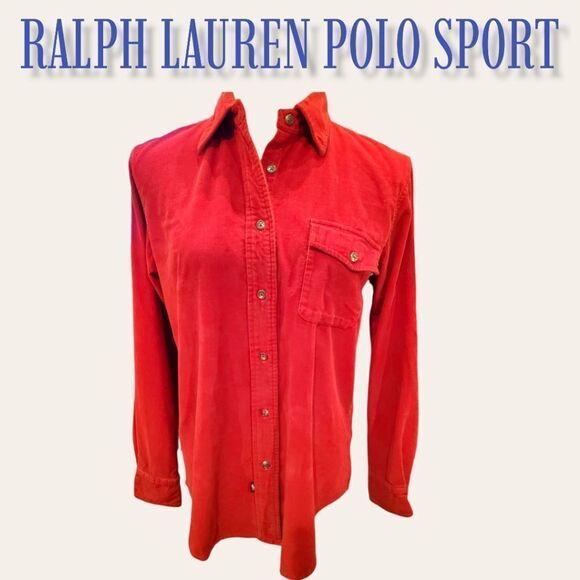 Ralph Lauren Polo Sport Corduroy Shirt with Suede Elbow Patch *Priced to sell - Picture 1 of 5